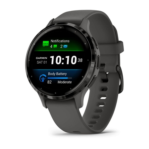 Garmin Venu 3S szürke, szürke kerettel, szilikon szíjjal okosóra (Újracsomagolt)