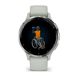 Garmin Venu 3S zsálya, ezüst kerettel, szilikon szíjjal okosóra (Újracsomagolt)
