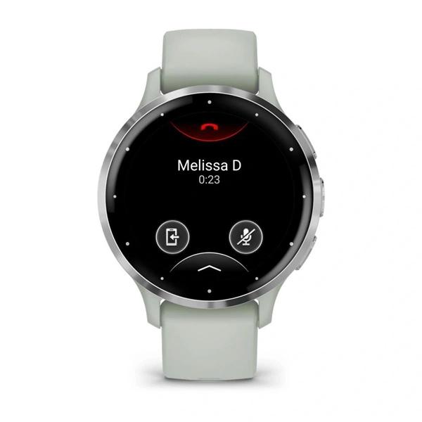 Garmin Venu 3S zsálya, ezüst kerettel, szilikon szíjjal okosóra (Újracsomagolt)
