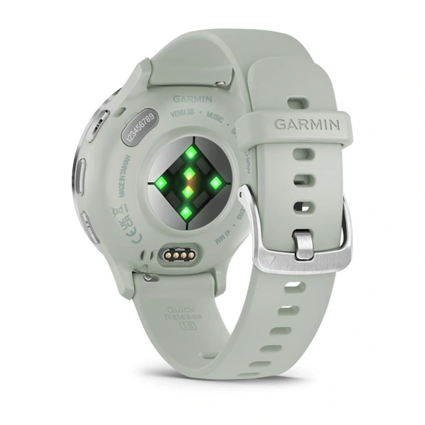 Garmin Venu 3S zsálya, ezüst kerettel, szilikon szíjjal okosóra (Újracsomagolt)