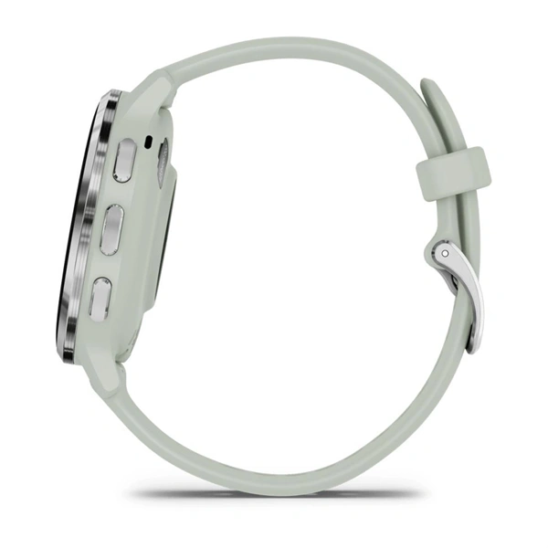 Garmin Venu 3S zsálya, ezüst kerettel, szilikon szíjjal okosóra (Újracsomagolt)