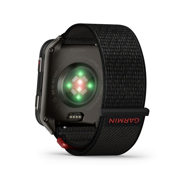 Garmin Venu X1 Titanium ComfortFit nylon szíjjal fekete okosóra