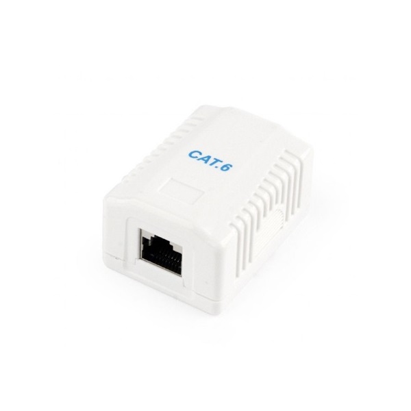 Gembird 1x RJ45 kat. 6 fali aljzat, komplett fehér