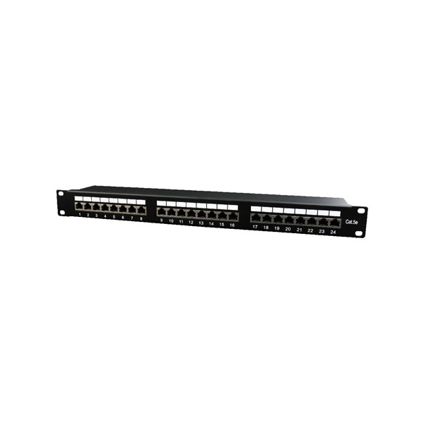 Gembird 24 portos Cat.5E 1U 19" RJ45 Patch Panel
