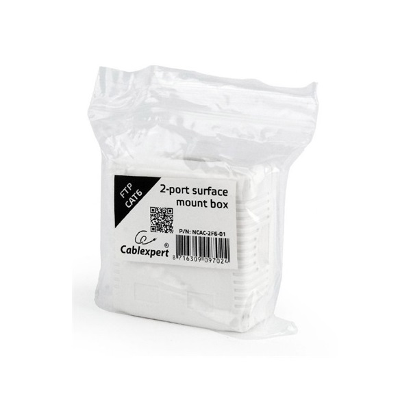 Gembird 2x RJ45 kat. 6 fali aljzat, komplett fehér