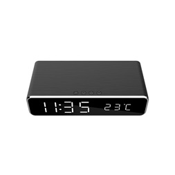 Gembird DAC-WPC-01 vezeték nélküli fekete digitális ébresztőóra