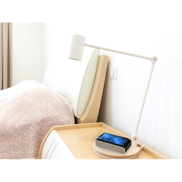 Gembird DAC-WPC-01 vezeték nélküli fekete digitális ébresztőóra