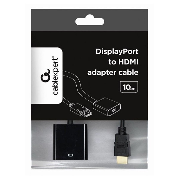 Gembird Displayport male to HDMI female 10cm fekete adapter kábel