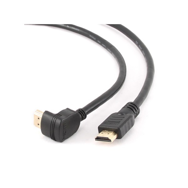 Gembird HDMI M/M video jelkábel 3m egyenes/90° le fekete