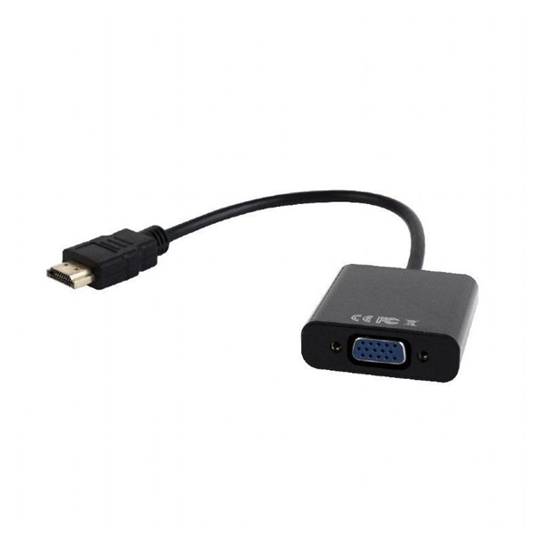 Gembird HDMI v1.4 -VGA adapter + audio port Fekete