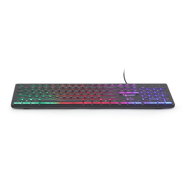 Gembird KB-UML-01 Rainbow USB angol (US) membrán billentyűzet fekete
