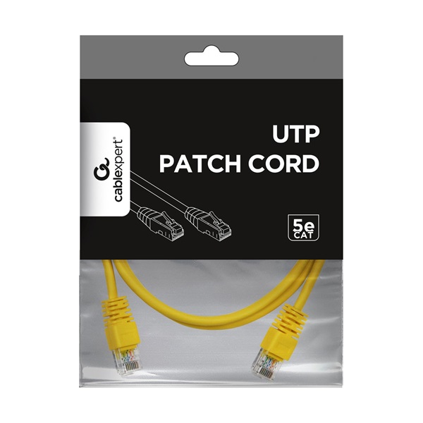 Gembird PP12-2M/Y 2m RJ45 CAT5e UTP M/M sárga kábel