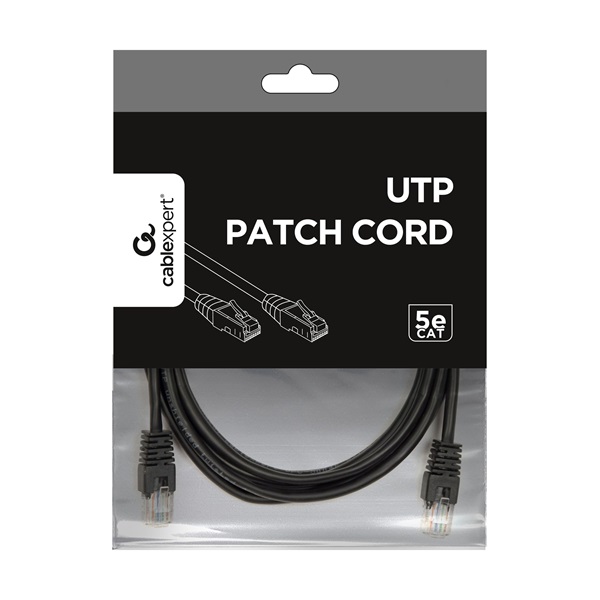 Gembird PP12-3M/BK 3m RJ45 CAT5e UTP M/M fekete kábel