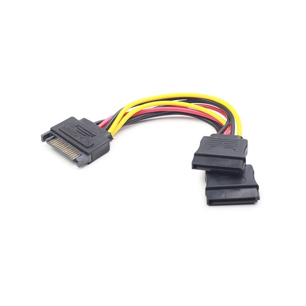 Gembird SATA Power -> 2db SATA Power F/M tápkábel 0.15m