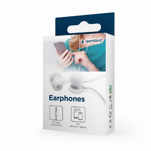 Gembird  Stereo In-Earphones MP3 fehér fülhallgató