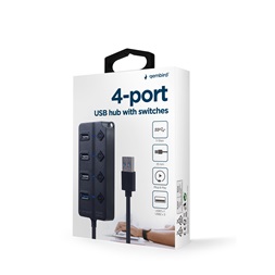 Gembird UHB-U3P1U2P3-02 USB3x1/USB2x3 4-portos ezüst USB HUB