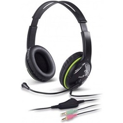 Genius HS-400A dual jack mikrofonos PC zöld headset