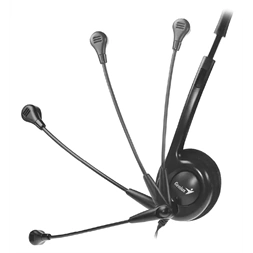 Genius HS-200C dual jack fekete headset + single jack átalakító