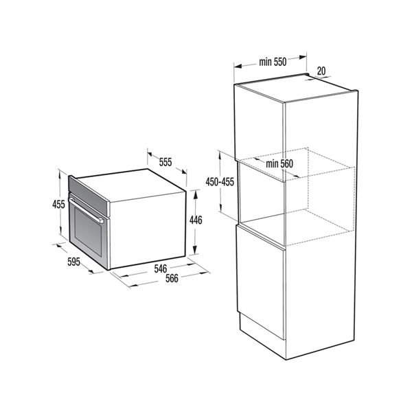 Gorenje BCM4058B fekete, beépíthető, sütőtér: 50L, grill, légkeverés, mikró kombinált sütő