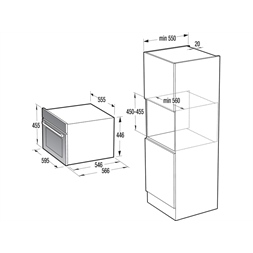 Gorenje BCM4058B fekete, beépíthető, sütőtér: 50L, grill, légkeverés, mikró kombinált sütő