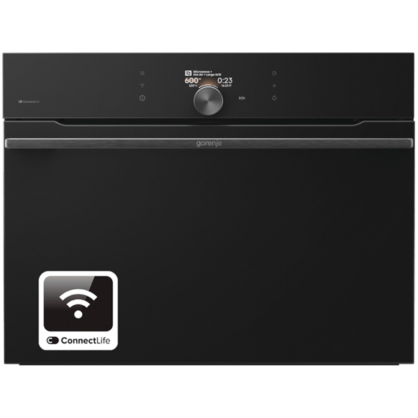 Gorenje BCM4058B fekete, beépíthető, sütőtér: 50L, grill, légkeverés, mikró kombinált sütő