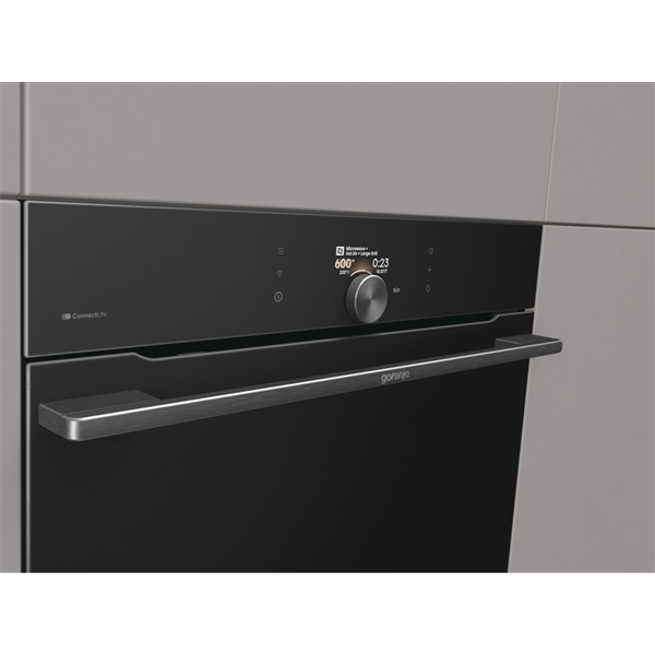 Gorenje BCM4058B fekete, beépíthető, sütőtér: 50L, grill, légkeverés, mikró kombinált sütő