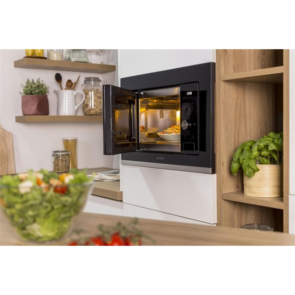 Gorenje BMX201AG1BG 1000W 20L inox beépíthető grillezős mikrohullámú sütő