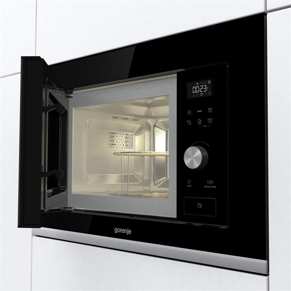 Gorenje BMX201AG1BG 1000W 20L inox beépíthető grillezős mikrohullámú sütő