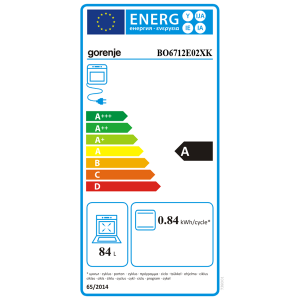 Gorenje BO6712E02XK inox, beépíthető, sütőtér: 84L, grill, hidrolitikus, sütő
