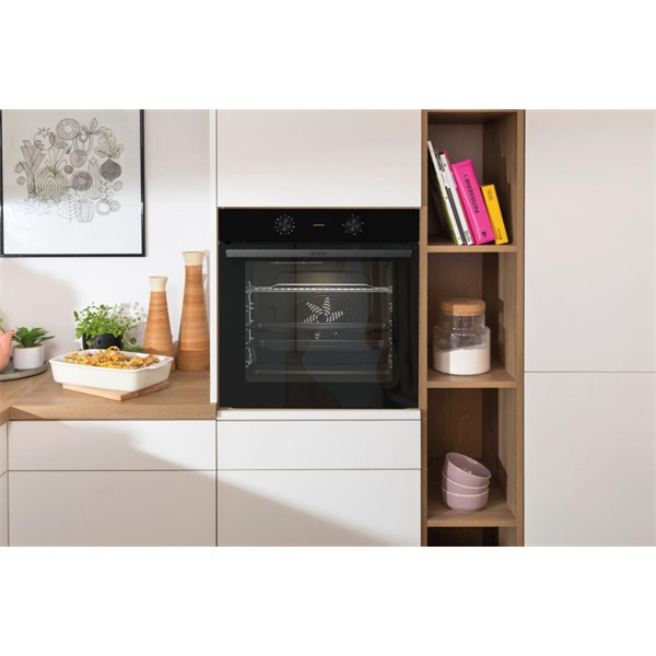 Gorenje BO6717E03BG fekete, beépíthető, sütőtér: 77L, grill, légkeverés, hidrolitikus, sütő