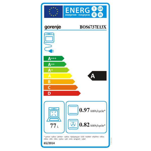 Gorenje BOS6737E13X inox, beépíthető, sütőtér: 77L, grill, hidrolitikus, sütő