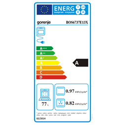 Gorenje BOS6737E13X inox, beépíthető, sütőtér: 77L, grill, hidrolitikus, sütő