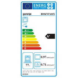 Gorenje BOS6747A01X inox, beépíthető, sütőtér: 71L, grill, légkeverés, hidrolitikus, sütő