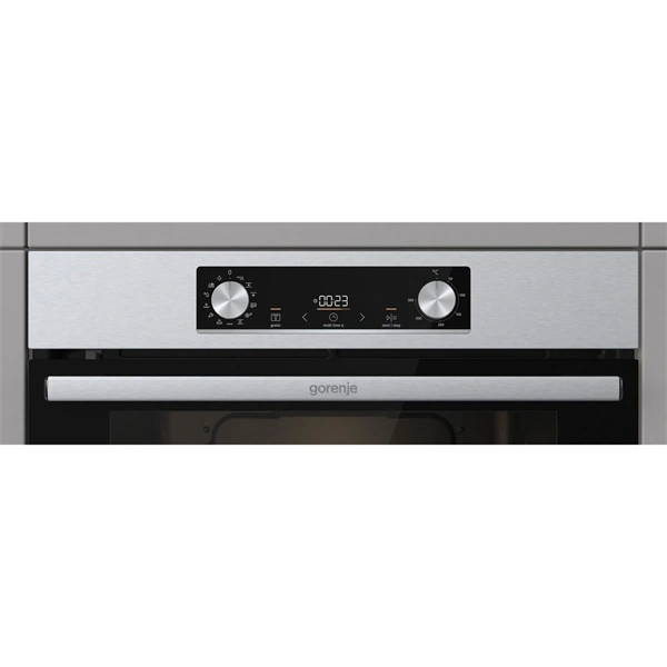 Gorenje BPS6737E03X inox-fekete, beépíthető, sütőtér:77L, grill, légkeveréses, sütő