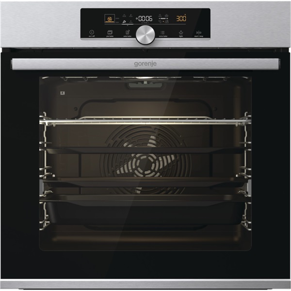 Gorenje BPS6747A06X inox, beépíthető, sütőtér: 77L, grill, légkeverés, pirolitikus, sütő