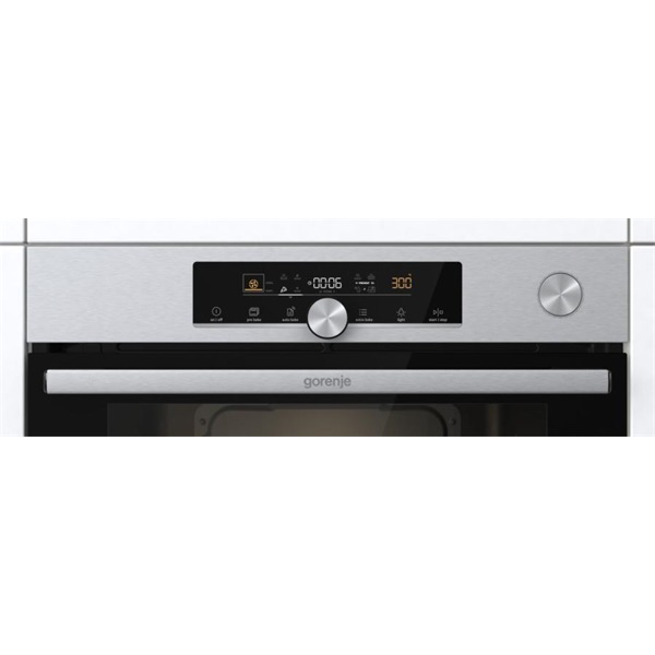 Gorenje BSA6747A04X inox, beépíthető, sütőtér: 77L, grill, légkeverés, hidrolitikus, sütő