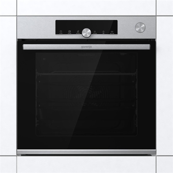 Gorenje BSA6747A04X inox, beépíthető, sütőtér: 77L, grill, légkeverés, hidrolitikus, sütő