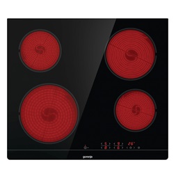 Gorenje ECT641BSC fekete, beépíthető, elektromos üvegkerámia, főzőzóna: 4, beépíthető méret: 56cm, főzőlap