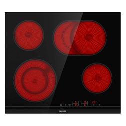 Gorenje ECT643BCSC fekete, beépíthető, elektromos üvegkerámia, főzőzóna: 4, beépíthető méret: 56cm, főzőlap