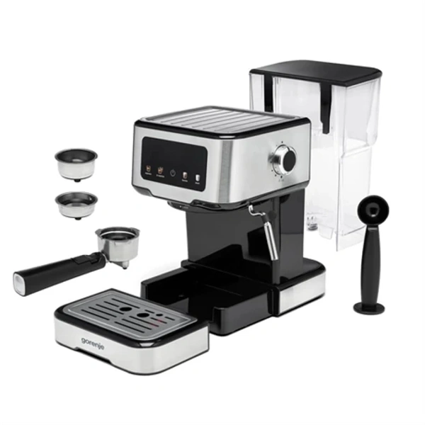 Gorenje ESCM15CD inox-fekete espresso kávéfőző