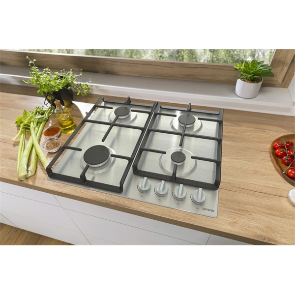 Gorenje G641EX inox, beépíthető, gáz, főzőzóna: 4, beépíthető méret: 56cm, főzőlap