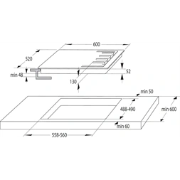 Gorenje GI621FMC beépíthető, indukciós, főzőzóna:4, beépíthető méret: 56cm, főzőlap