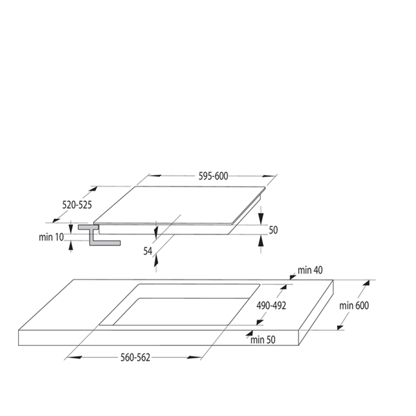 Gorenje GI6442BSCWF fekete, beépíthető, indukciós, főzőzóna: 4, beépíthető méret: 56cm, főzőlap