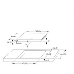 Gorenje GI6442BSCWF fekete, beépíthető, indukciós, főzőzóna: 4, beépíthető méret: 56cm, főzőlap