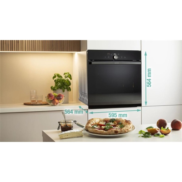Gorenje GO66E PIZZA350C fekete, beépíthető, sütőtér: 77L, sütő