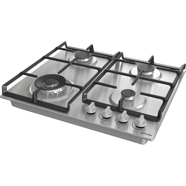 Gorenje GW641EX inox, beépíthető, gáz, főzőzóna: 3 +1 wok égőfej, beépíthető méret: 56cm, főzőlap
