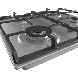 Gorenje GW641EX inox, beépíthető, gáz, főzőzóna: 3 +1 wok égőfej, beépíthető méret: 56cm, főzőlap