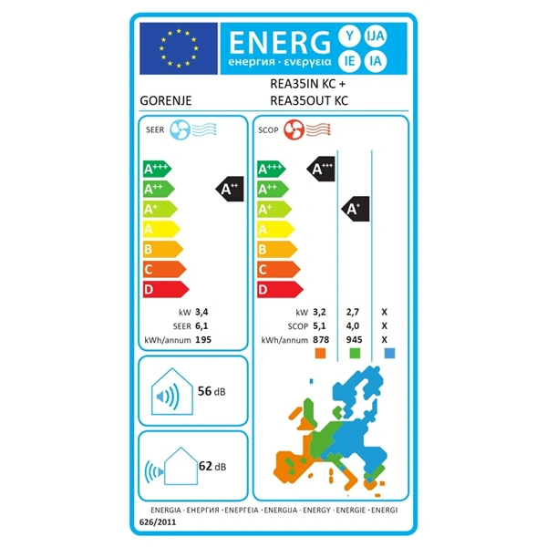 Gorenje Rea 3,5KW split klíma beépített WIFI REA35 KC