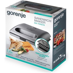Gorenje SM703GCG 3in1 ezüst gorfi - grill/panini - szendvicssütő