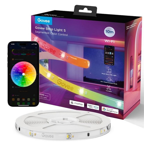 Govee GOVH612C RGBIC Wi-Fi + Bluetooth 10m LED szalag védőbevonattal